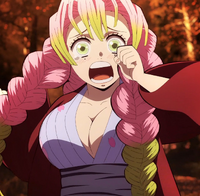 Mitsuri runs to Tanjiro