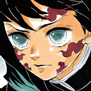 Colored profile image (Demon Slayer Mark, red).