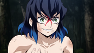 Inosuke's mask falling off