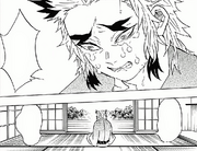 Shinjuro crying after hearing Kyojuro's message CH69