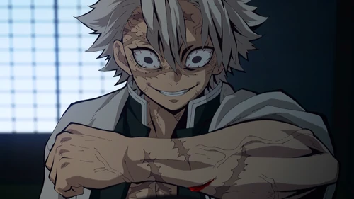 Санеми пытается заставить Незуко напасть на него.