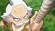 Jigoro struggling to get Zenitsu to cooperate