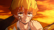 Zenitsu's tears after his master's reassurance