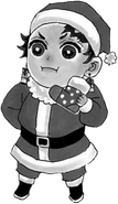 Tanjiro in a christmas outfit, drawn for WSJ 2018 issue 2/3