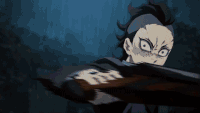 Genya falling inside the Infinity Castle