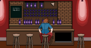 Joe brooding at the Bar