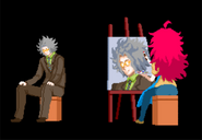 Nao painting Mishima's portrait. (2) (Reko Lives route)