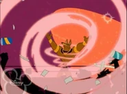 The Jackal creating a strong force of wind.