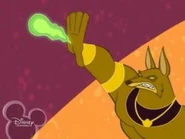 The Jackal firing green fire from his hands.