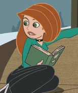 Aqua green sweater, black choker, grey pants