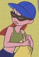 Standard casual outfit, blue hat, sunglasses