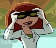 Lab coat with googles and latex gloves