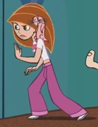 Light pink crop top with dark pink heart, pink pants