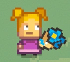 Cindy holding the poisonous Blue Flowers