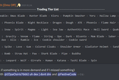 Trading Items list, King Legacy Wiki
