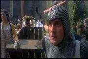 A foolish Lancelot in "Monty Python and the Holy Grail"