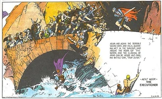 Prince Valiant battles of a horde of Vikings
