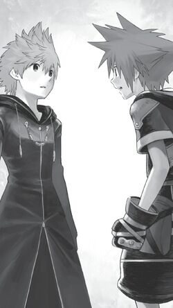 kingdom hearts sora and roxas drawings