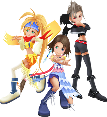Yuna, Rikku und Paine die drei feenartigen Mädchen in Kingdom Hearts II