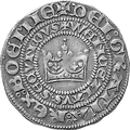 Front of the Prague Groschen, with crown.