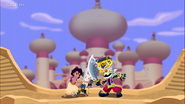 Pelaaja ja Aladdin vs Wily Bandit.