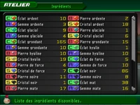 La liste des ingrédients dans 