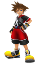 Sora se nuwe uitrusting in Kingdom Hearts 3D: Dream Drop Distance.