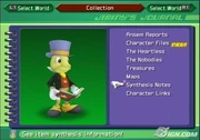 Main sections in Jiminy's Journal in Kingdom Hearts II.