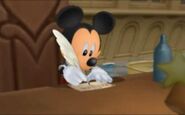 Mickey escribiendo la carta a Sora