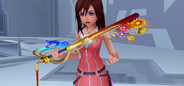 Kairi is handed the Destiny's Embrace in The World That Never Was.
