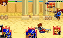 Sora realizando Resbalón en Kingdom Hearts: Chain of Memories