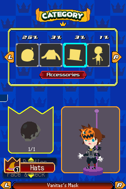 The Avatar Editing menu.