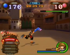 Sora jouant au Struggle.