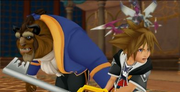 Sora luchando junto a Bestia