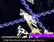 Mitad de Sora de la Combined Keybalde en la pantalla táctil durante la realización de Nightmare's End