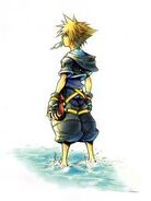 Artwork de Sora en el mar