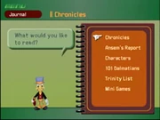 Main sections of Jiminy's Journal in Kingdom Hearts.