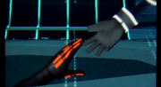 Sora reaches for Tron's Hand