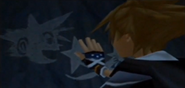 En KH2, Sora ve el dibujo de él y Kairi intercambiando un paopu.