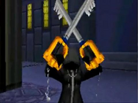 Roxas wielding two Kingdom Keys.