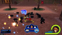 Data-Sora fighting Shadows in Traverse Town