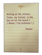 Hayner Beach Note