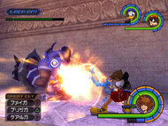 Sora utilizando Piro en Kingdom Hearts