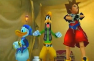 Donald peleándose con Sora