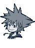 Retro Sora's sprite in Wisdom Form.