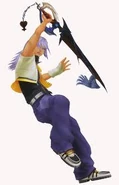 El Maestro Riku portando su Llave Espada, Camino al Alba.