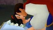 Le Prince embrassant Blanche-Neige pour la réveiller de son sommeil