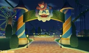 Artwork of the entrance to the carnival in Prankster's Paradise.