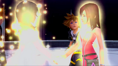 Naminé becoming whole by joining with Kairi.