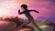 Kirito runs to the next town